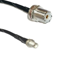 LMR195 Silver UHF Female BULKHEAD to SMA FEMALE Coax RF Cable USA Lot