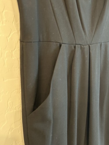 NWT Vintage Kenneth Cole NY Black Pencil Dress Size 12 Cowl Neck Pockets - Picture 3 of 6