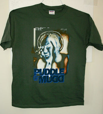 ミュージシャン GREEN DAY 90s EURO BOOTLEG TEE XL Vintage Puddle of Mudd Alternative Rock Concert Olive T