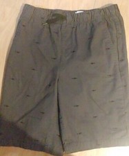 Old Navy Boys Shorts Size XXL 18 Gray Blue Sharks Pull On Elastic Drawstring