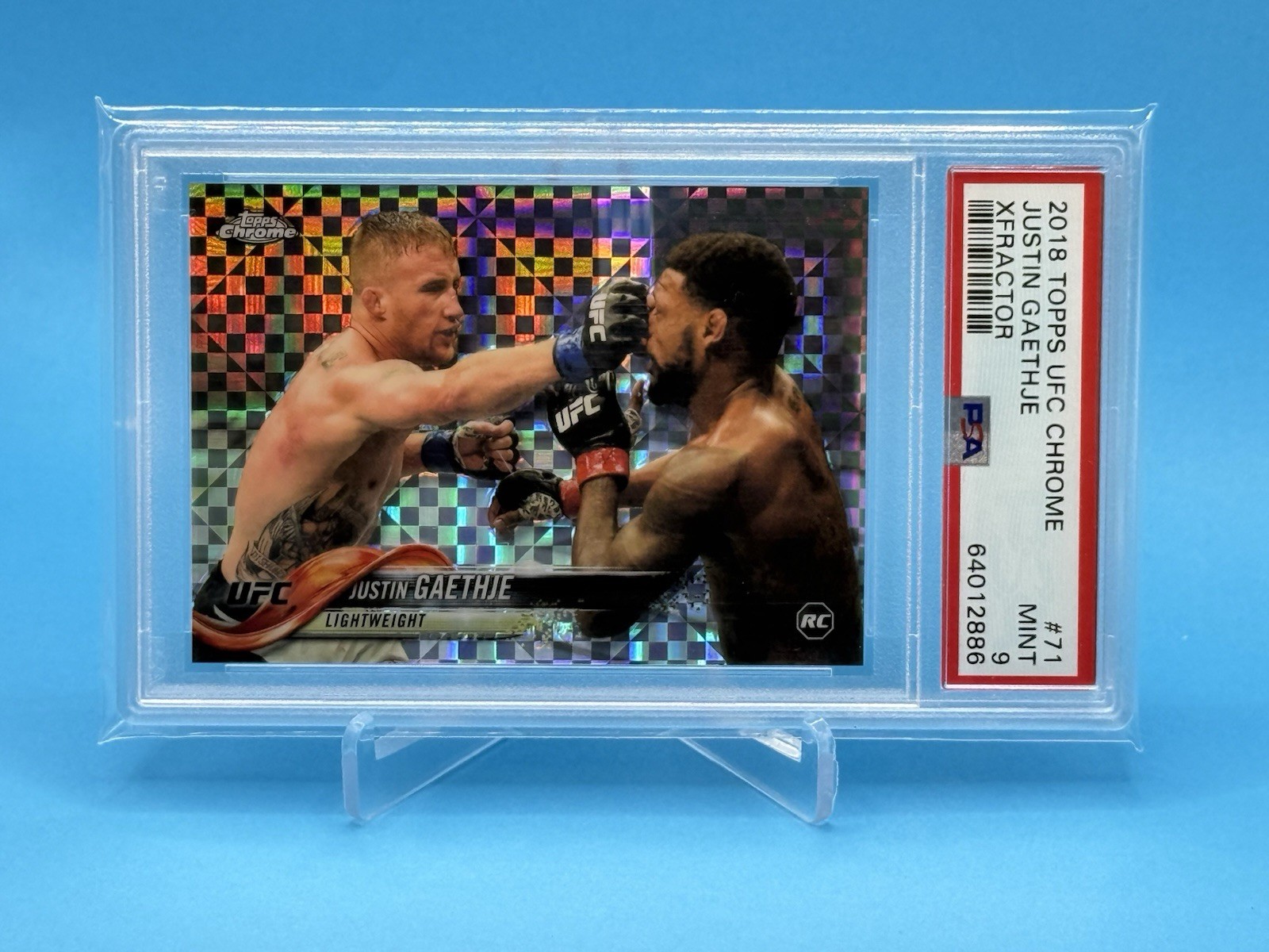 2018 Topps UFC Chrome JUSTIN GAETHJE XFRACTOR Rookie Card - PSA 9 - RC