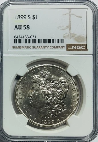 1899-S Morgan Dollar - NGC AU58 - Beautiful White Coin