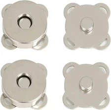 Magnetic Snaps Buttons Plum Snap Closures for Purses 15MM, Silver 