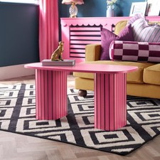 OHS Madison Coffee Table Ribbed Engineered Wood Side End Desk Home Decor