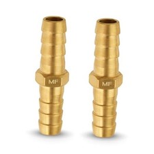 Brass 3/8" Hose ID Barb Barbed Fitting Splicer 3/8" x 3/8" Barb Pack of 2