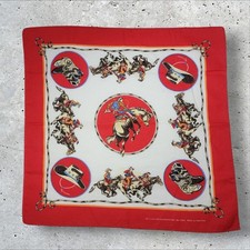 Vtg Cownoy Western Bronc Horse Boots Bandana Handkerchief Scarf Approx 22"