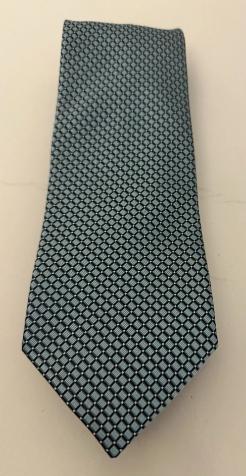 Corbata de seda Ermenegildo Zegna hecha en Italia azul/gris cachemira lote de 2 Foto 4 de 4