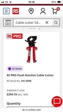 Ratchet Cable Cutters  RS PRO 541-6898 cost £350 