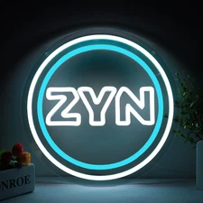 16"x16" Z.Y.N ZYN LED Neon Sign With Dimmer USB Powered Light Lamp
