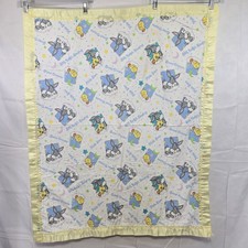 Vtg Satin Trim Baby Looney Toons Blanket Bugs Bunny Tweety Bird Sylvester