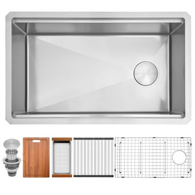 Undermount Kitchen Sink 30 Single Bowl 16 Gauge Stainless Steel Lonsince inch