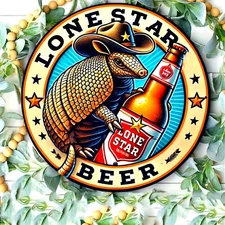 [Vintage Wall Art] Vintage Lone Star Beer Capricorn Tin Metal Signs Home Décor