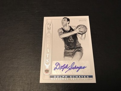 2014-15 Panini National Treasures NBA Greats DOLPH SCHAYES  Auto #/75 HOF