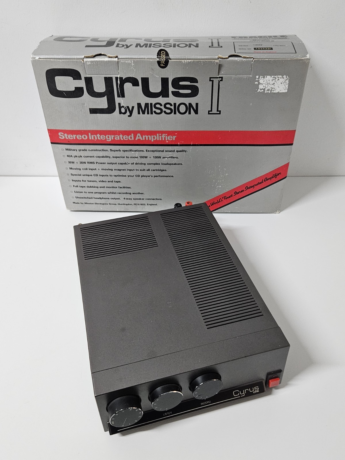 Mission Cyrus 1 One Stereo Integrated Amplifier c/w Original Box Tested Working