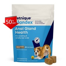 Vetnique Glandex Peanut Butter Flavor Anal Gland Soft Chews Vitamins 5.64oz/40ct