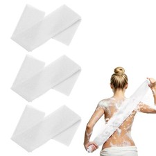 3 Pcs Back Scrubber, 25 Inch Nylon Bath Sponge Extended, White