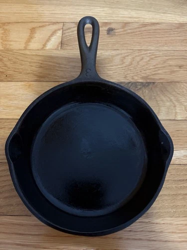 Wagner Ware Sidney-0- Size 3 Cast Iron Skillet 1053 S -Double pours on Sides