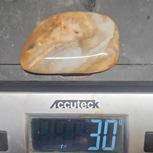 Agatized Banded Chert Polished Freeform Cabochon 2 7/8 x 1 5/8 x 1/4 in 30g