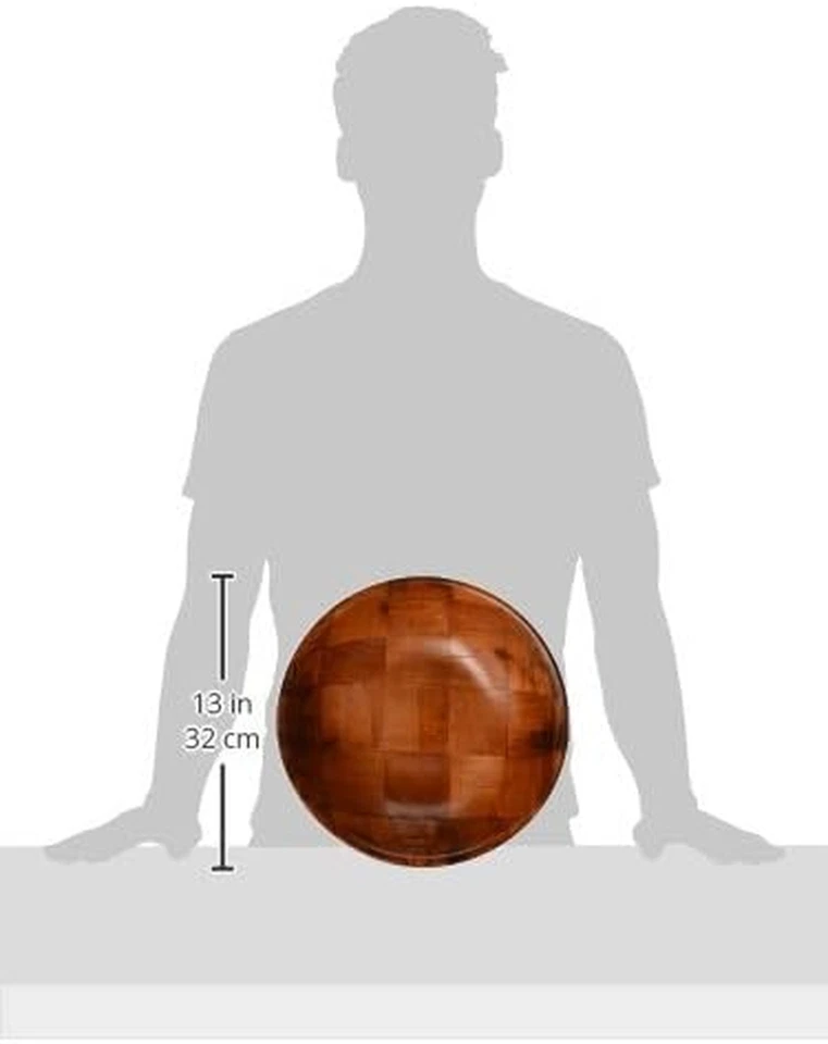 Saladeira de madeira tecida 12" - Prato elegante e durável para qualquer mesa - Imagem 2 de 4