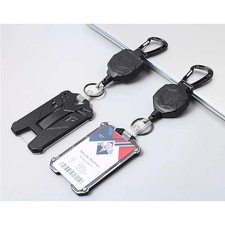 Retractable Badge Holder, Heavy Duty Carabiner Keychain, Tactical ID Card Holder