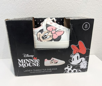 NIB Disney Minnie Mouse Women's Sneakers Size 8  Exclusively By: Aldi Pink Bow