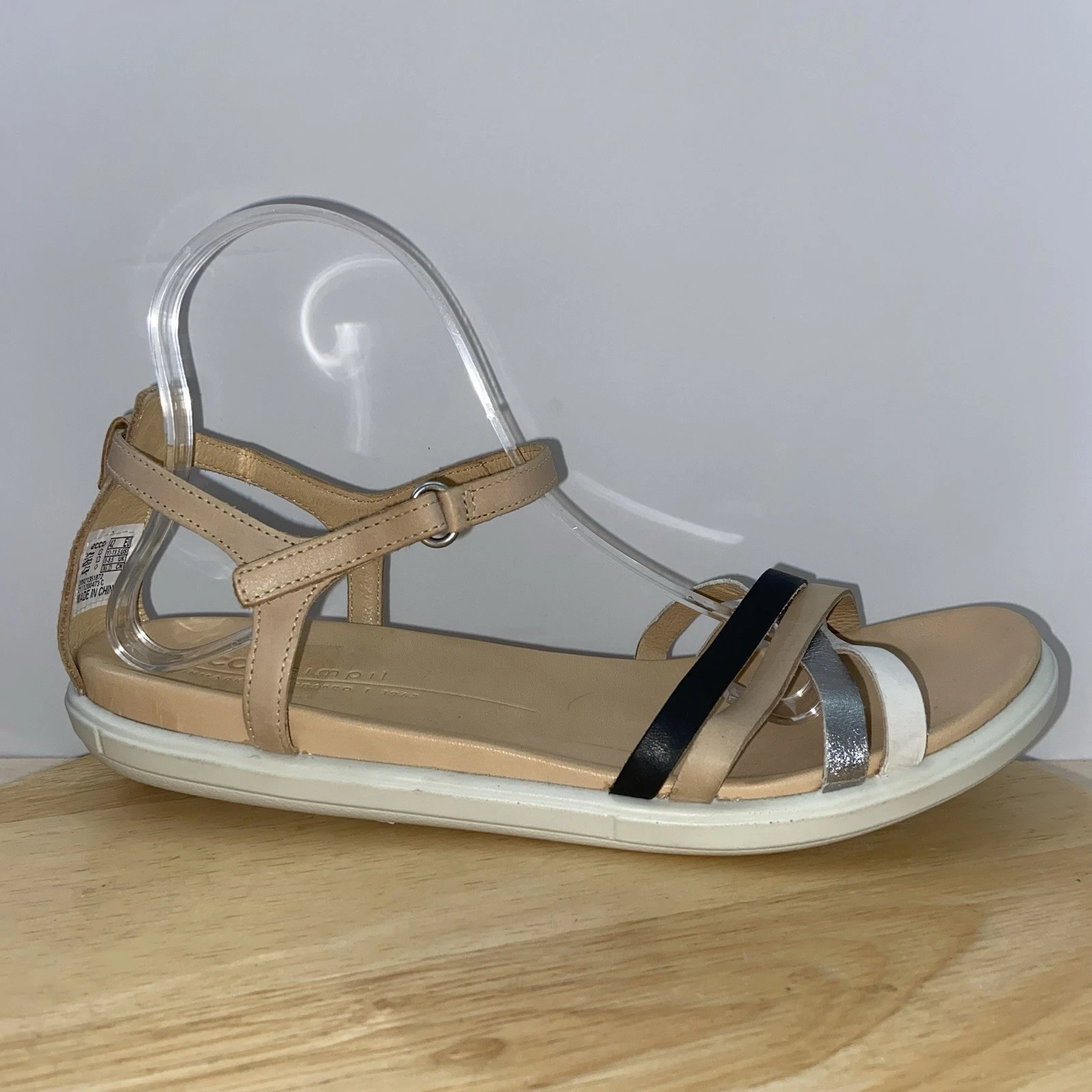 ECCO Simpil sandalo donna 11 11 5 cinturino alla caviglia pelle multicolore marrone nero argento