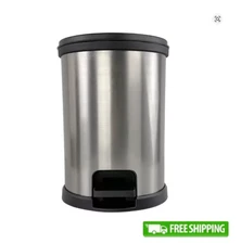 1.5 Gallon Round Plastic Step Trash Can – Touchless Wastebasket Indoor