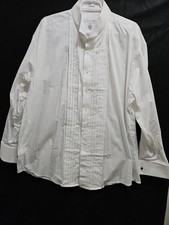 Joseph  Feiss Men's Tuxedo Shirt White Pleated Size 18 34/35 French Cuff