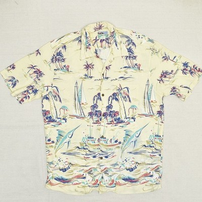 Reyn Spooner Men Button Down Shirt Short Sleeve Rayon Multicolor Size XL Hawaii