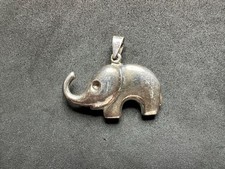 5.47g Vintage Sterling Silver 925 Elephant Animal Pendant Charm M
