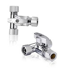 BrassPcs Chrome-Plated Add-A-Tee 3-Way, 3/8 Inch Angle Stop Valve 3/8-3/8-3/8 2