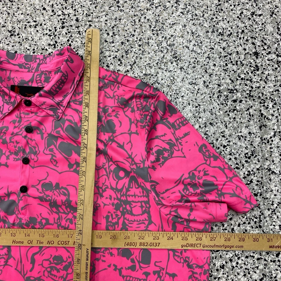 Camisa polo de golf Jamie Sadock para hombre XXL rosa calavera Foto 3 de 4