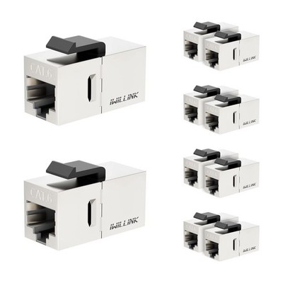 iwillink 10Gbps CAT6 Coupler RJ45 Keystone Shielded 10-Pack, Silver