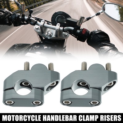 2pcs Motorcycle Handlebar Bracket Clamps Risers Fit 7/8'' 22mm Titanium Tone