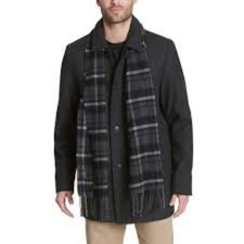 Dockers Mens Weston Wool Blend Coat with Scarf New With Tags Size Medium
