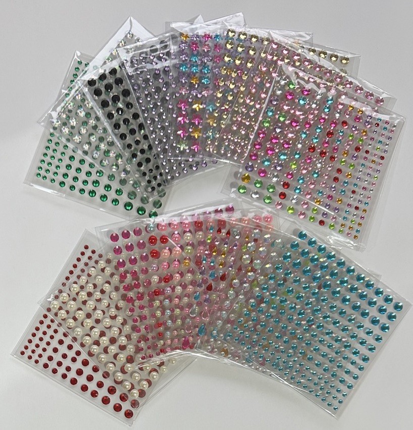 15 Sheets Face Gems Rhinestone (Total 2327) Self Adhesive - Eyes Face Body Nail
