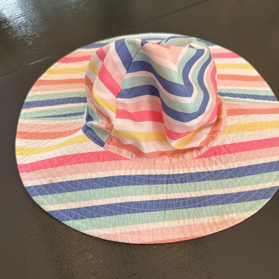 Carter’s 2T-4T Bucket Hat, Reversible Pink / Striped. Sun Hat - Image 4 of 4