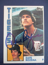 1984 TOPPS BASEBALL #457 DAVE ROZEMA SIGNED DETROIT TIGERS WORLD CHAMPIONS