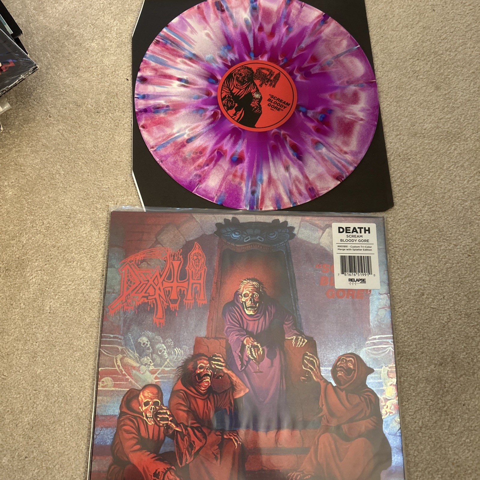 Death Scream Bloody Gore Vinyl LP NM Custom Tri Color Splatter Edition