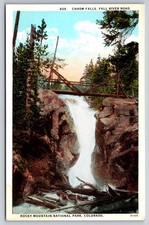 Chasm Falls Postcard Fall River Road Rocky Mountain National Park Colorado USA
