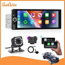6.86" Car Stereo Radio Single 1DIN Wireless Apple CarPlay Android Auto Car Radio