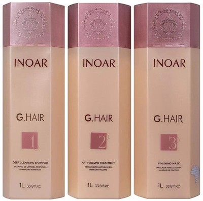 Inoar G Hair Keratin Smoothing System Set 3 Schritte - 1L