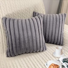 2 Pack 24x24 Pillow Cover Velvet Pillow Covers, Faux 24" x 24" Pack of 2 Grey