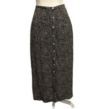 Vintage Jones Co Size 6 Button Front Maxi Skirt Floral Print Whimsygoth Grunge