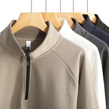 Half Zip Pullover Sweatshirt for Men Long Sleeve Regular Fit Polyester Blend