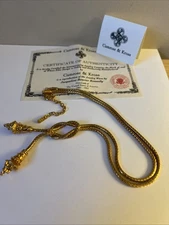 JBK CAMROSE KROSS Necklace LOVE KNOT LION Bead Dangle Gold Plate Jackie 