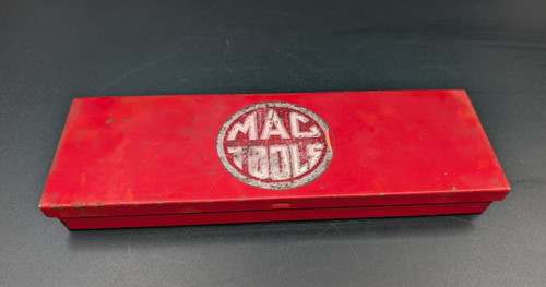 Vintage USED MAC TOOLS RED METAL TOOL BOX STORAGE CASE 9.25 x 3 x 1