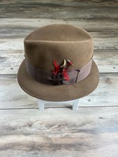 Dobbs  Baskin  Fifth Avenue New York Vintage Brown Fedora Hat Size 7