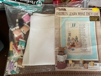 Leisure Arts Cross Stitchkit. children learn whatbthey live. leaflet 439complete
