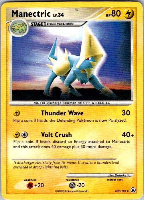 Manectric 40/100 Uncommon Majestic Dawn Pokemon Lightly Played